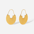 18K Gold Scalloped Rib Earrings – Scandinavian Designer Style