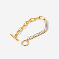 18K Gold Exaggerated OT Buckle Design Bracelet for Women