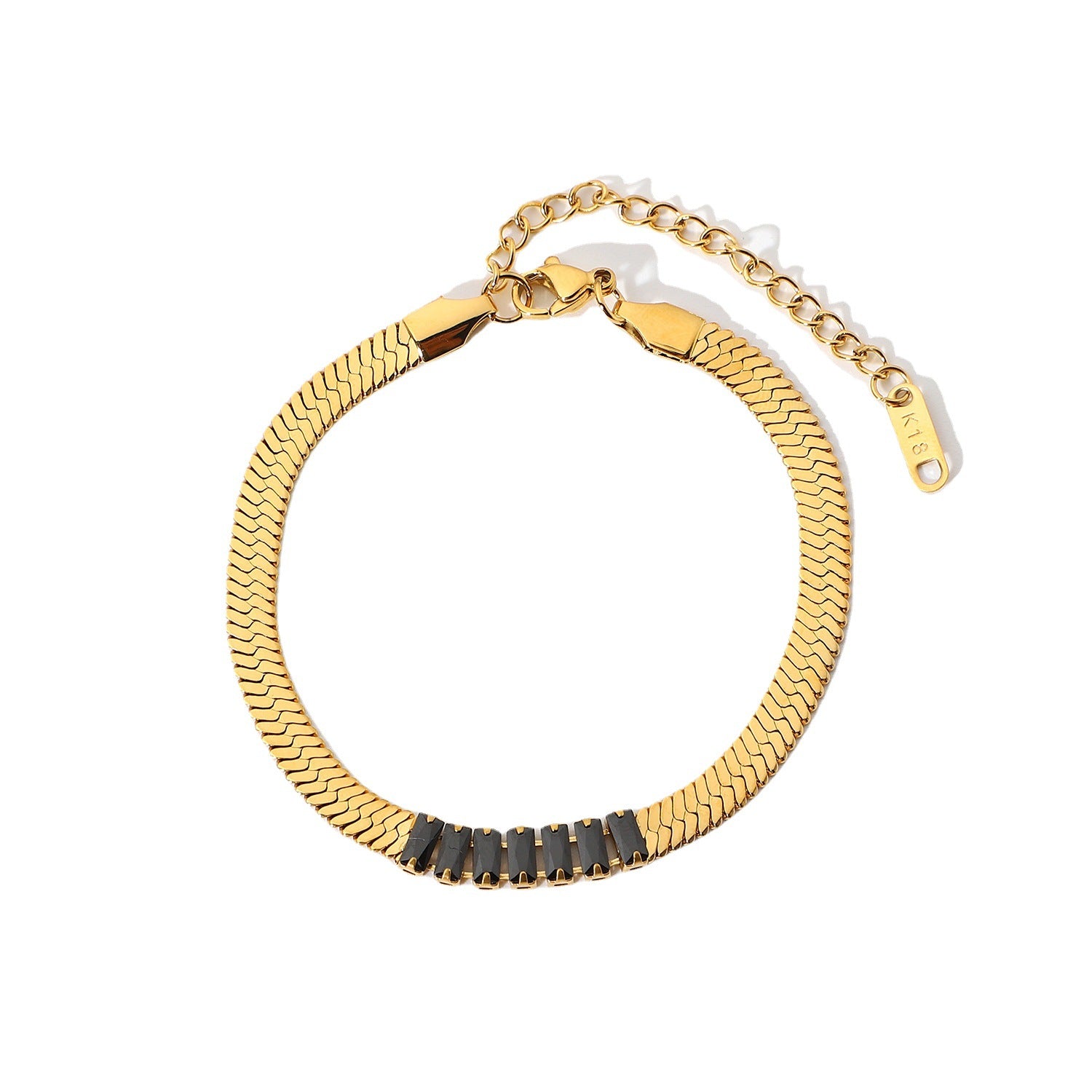 Rectangular Zircon Blade Bracelet – Elegant Sparkling Jewelry