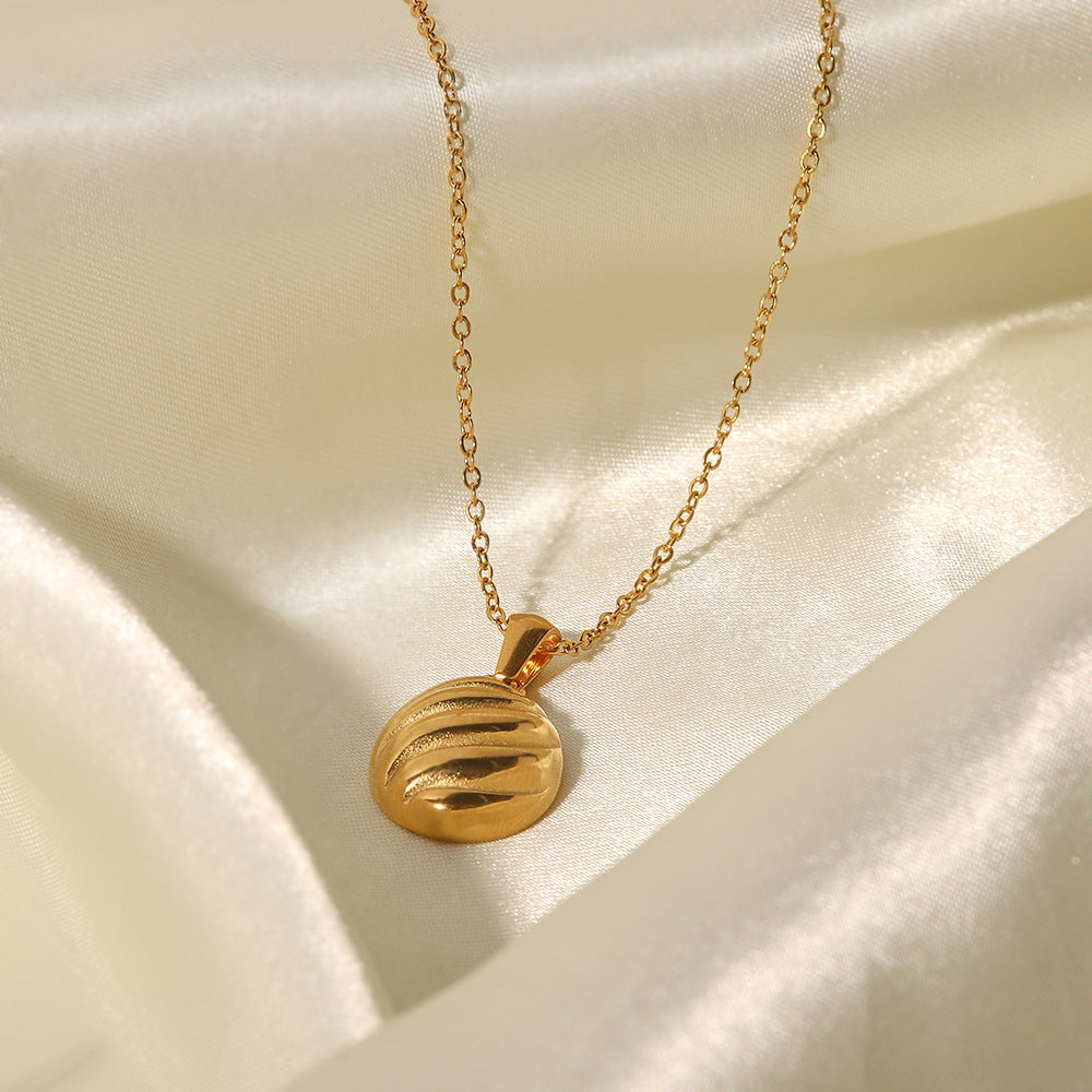 French Style Plated 18K Gold Spiral Necklace for Women