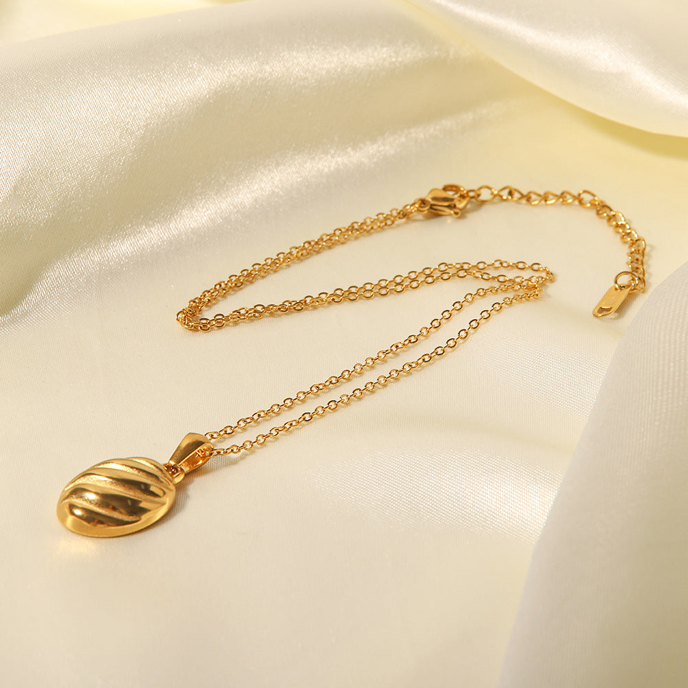 French Style Plated 18K Gold Spiral Necklace for Women