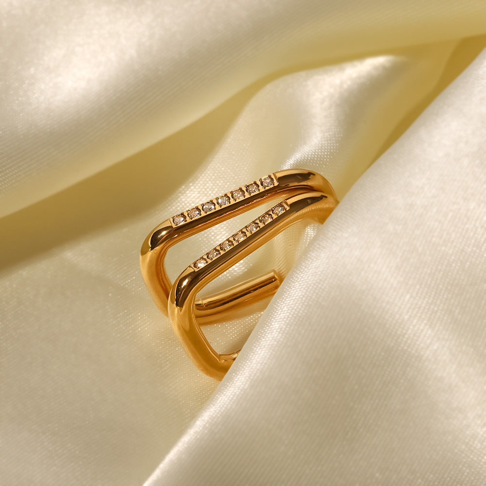 18k Gold Plated Zircon Hoop Earrings White Pink Light Green
