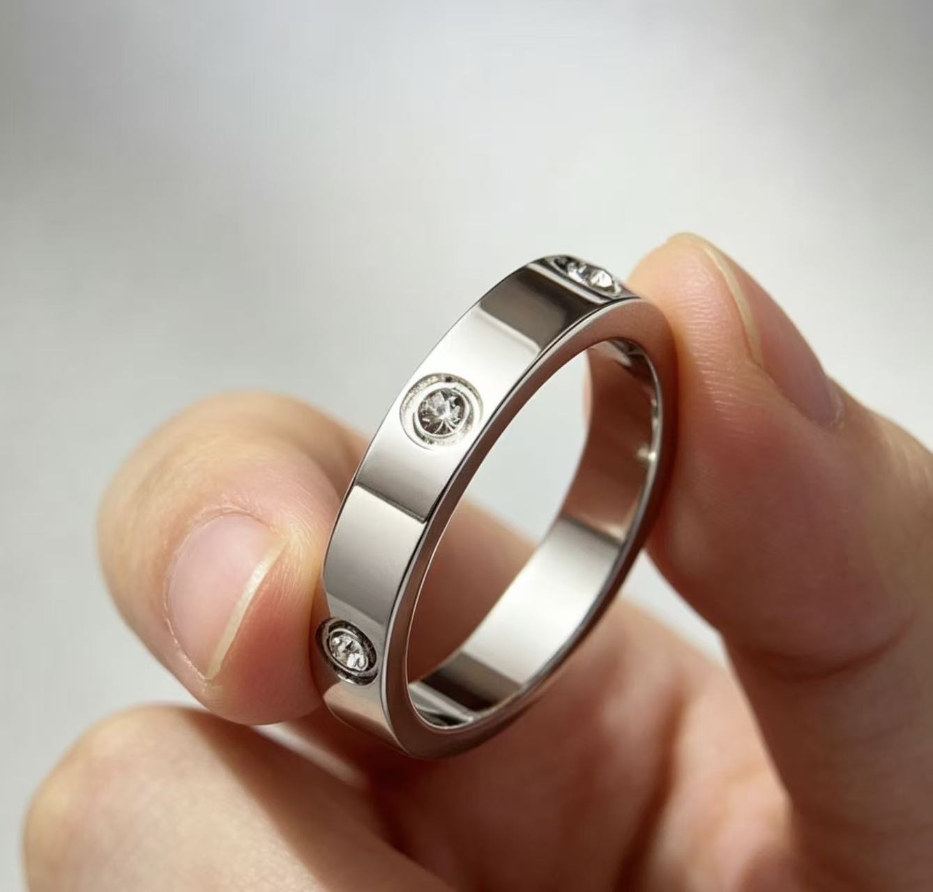 Titanium Steel Cross Ring 8mm Wide Men's Band