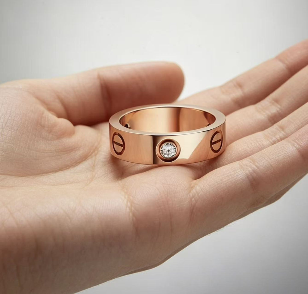 Titanium Steel Cross Ring 8mm Wide Men's Band