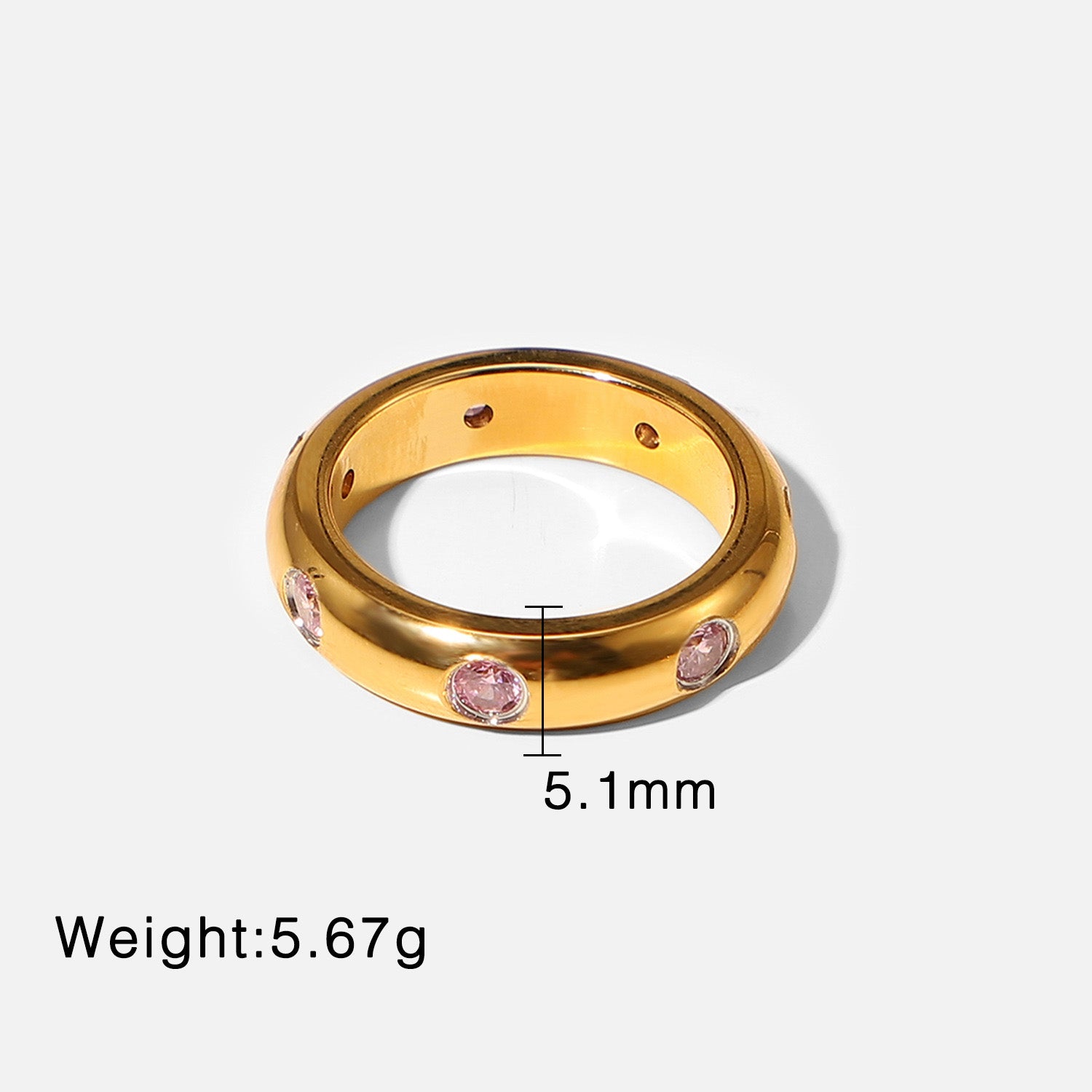 Vintage Style Green Pink White Zircon Ring for Elegant Women