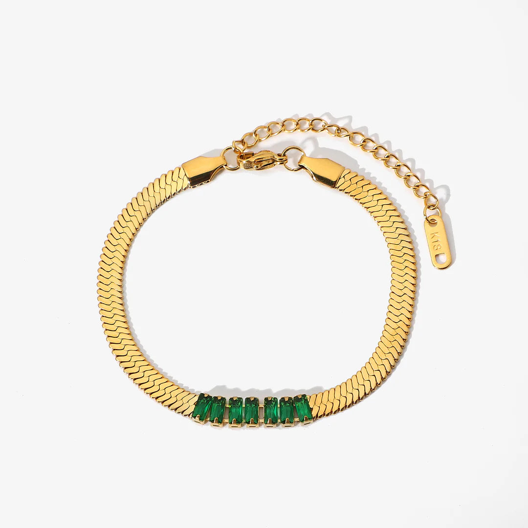 Rectangular Zircon Blade Bracelet – Elegant Sparkling Jewelry