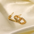 18k Gold Plated Zircon Hoop Earrings White Pink Light Green