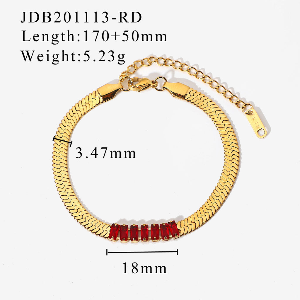 Rectangular Zircon Blade Bracelet – Elegant Sparkling Jewelry