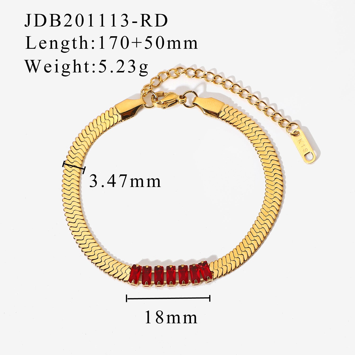 Rectangular Zircon Blade Bracelet – Elegant Sparkling Jewelry