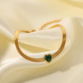 18K Gold Plated Heart Zircon Bracelet – Elegant Crystal Jewelry