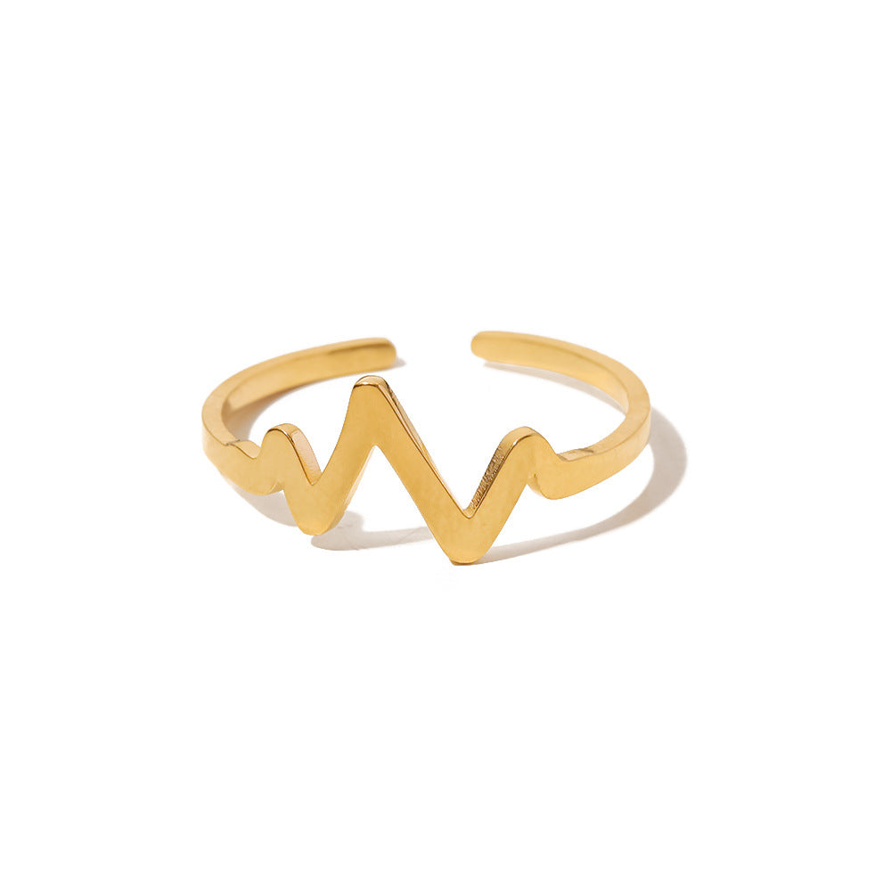 18K Gold Plated Heartbeat Ring – Versatile Love Jewelry